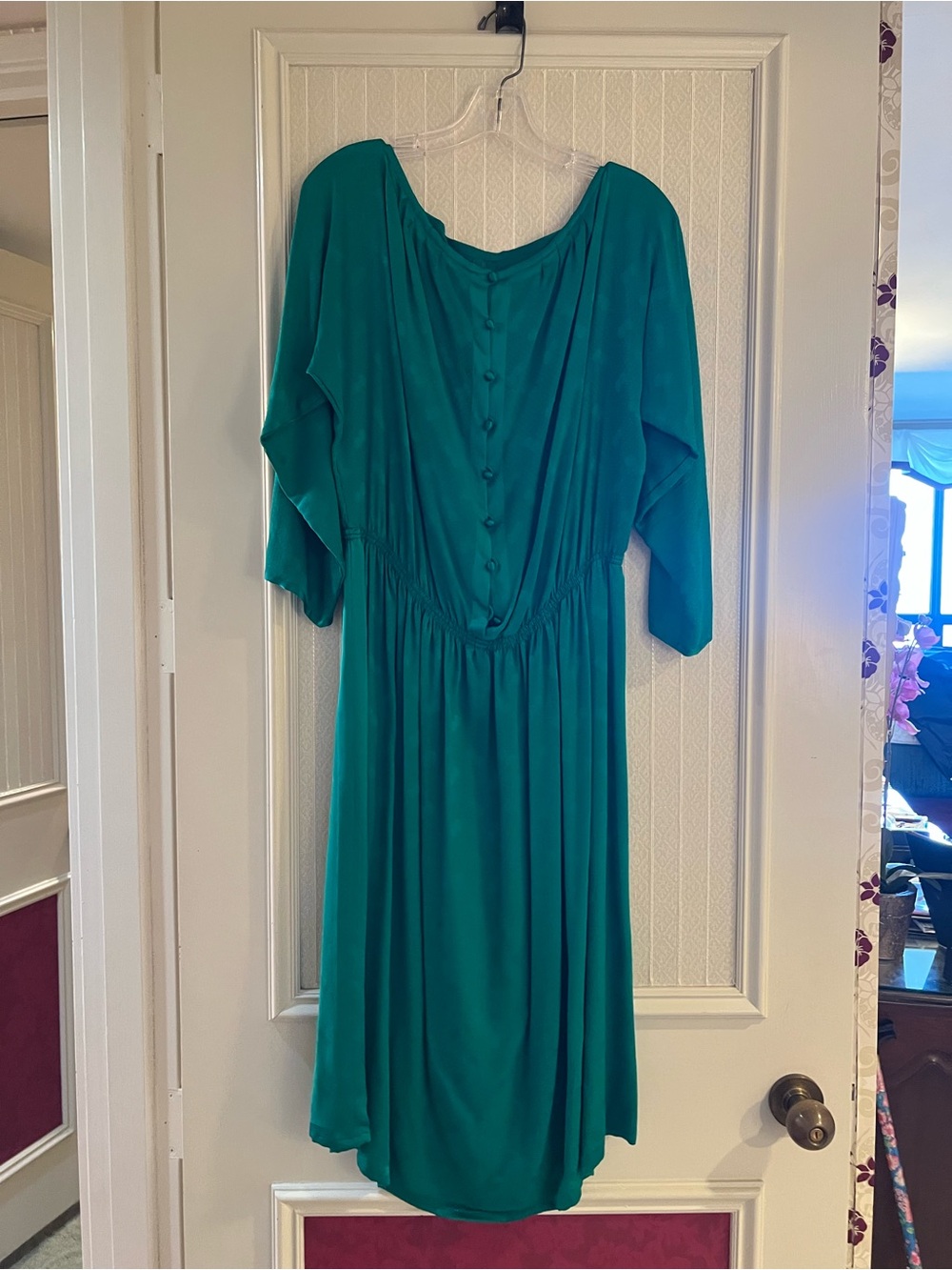 Women’s Teal Button-Front Midi Dress